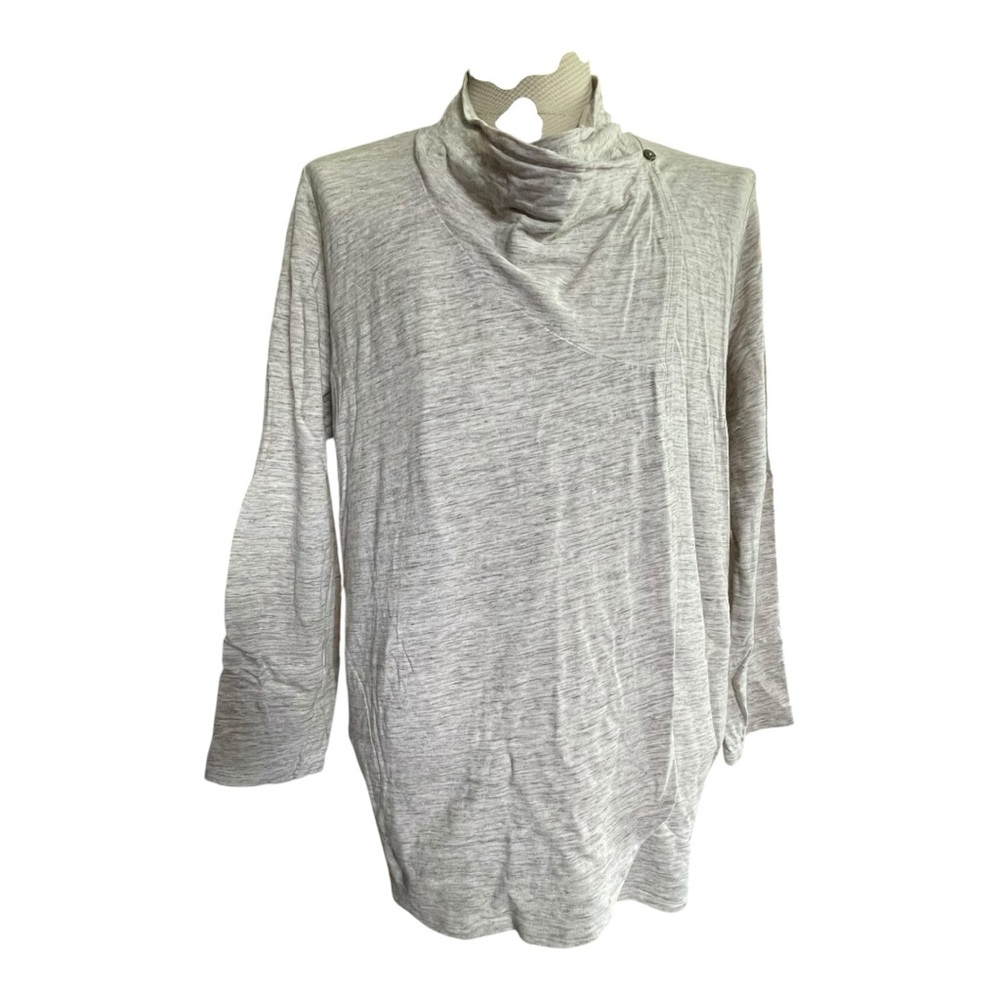 J. Jill Pure Gray Cowl Neck XL Sweater Lagenlook Wrap Relaxed Oversized Flowy